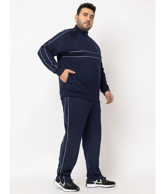 YHA - Navy Blue Fleece Regular Fit Mens Tracksuit ( Pack of 1 ) - None