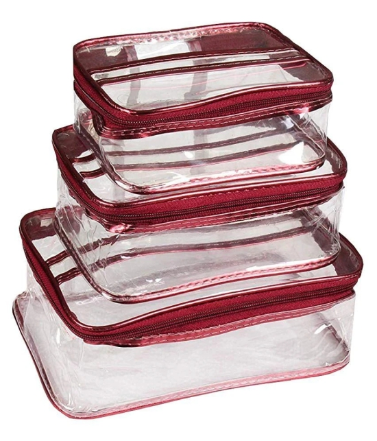 PrettyKrafts Plastic Travel Toiletry Bag  Set of 3 Pieces