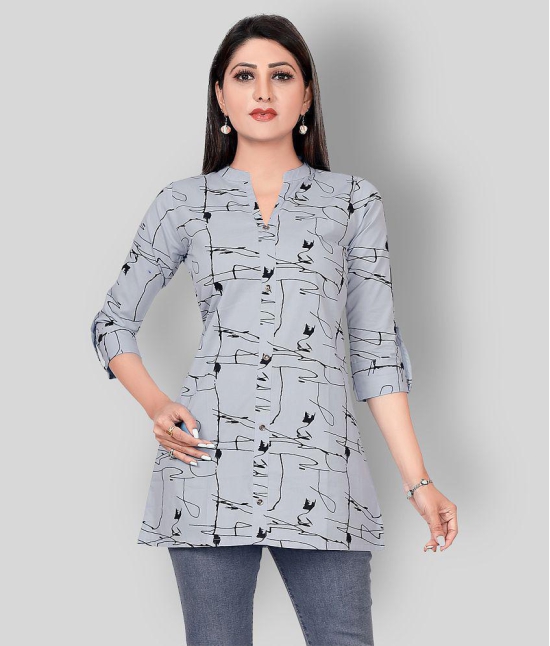 Meher Impex - Light Grey Cotton Womens Straight Kurti ( Pack of 1 ) - S