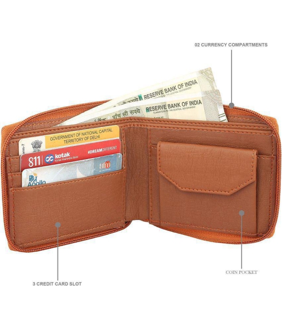 samtroh - PU TAN Men''s Regular Wallet ( Pack of 1 ) - Tan