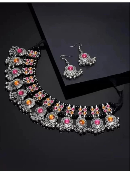 Samridhi DC Silver Alloy Necklace Set ( Pack of 1 ) - Silver