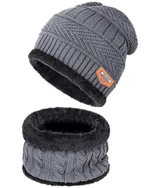 ICONIC ME Gray Woollen Mens Hat ( Pack of 1 ) - Gray