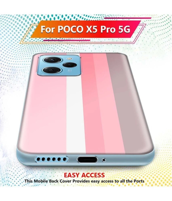 NBOX - Multicolor Silicon Printed Back Cover Compatible For Poco X5 pro ( Pack of 1 )