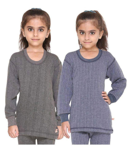 Vimal Jonney Multicolor Cotton Blend Thermal Tops (Pack Of 2) - 14-15 Years