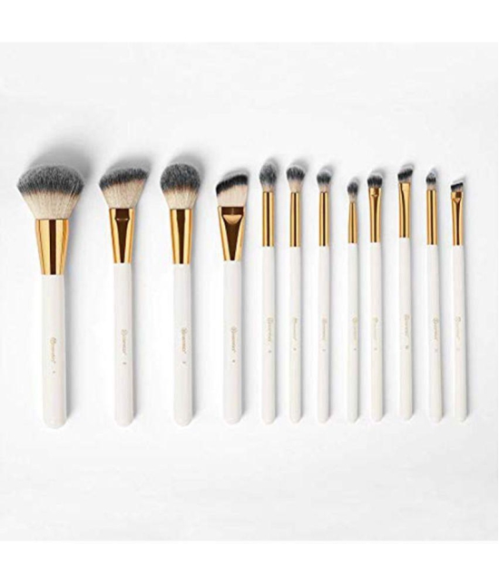 Lenon Cosmetics White Studded Elegance 12 Piece Synthetic Foundation Brush,Concealer Brush 12 Pcs 100 g