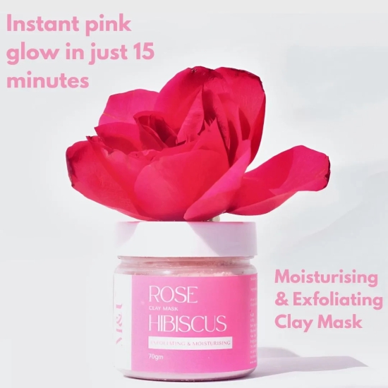 Rose & Hibiscus Moisturizing Clay Mask For Glow