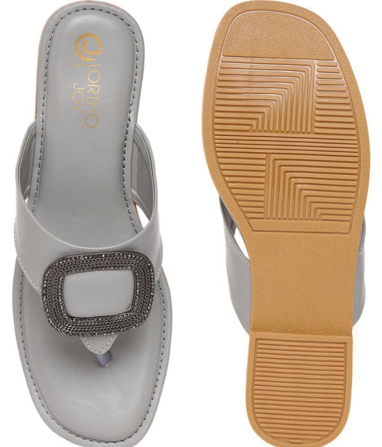 ORTHO JOY - Gray Women's Flats - None