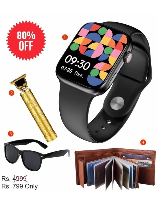 4 in 1 Combo Pack of Smartwatch, Trimmer, Sunglasses & Wallet