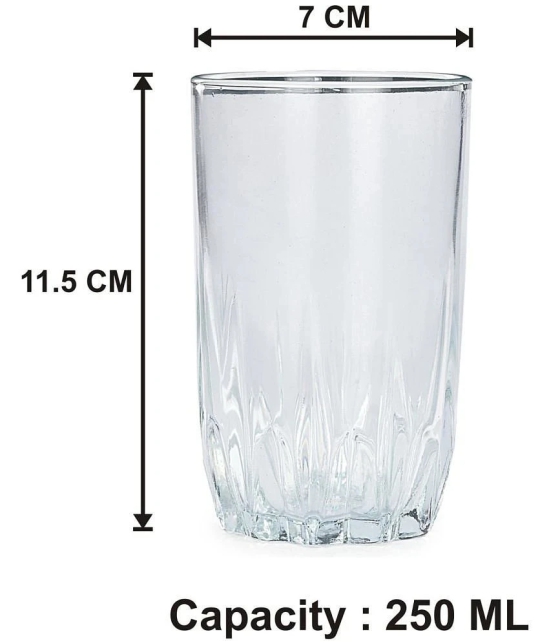 Somil Drinking Glass Glass Glasses Set 250 ml ( Pack of 4 ) - Transparent