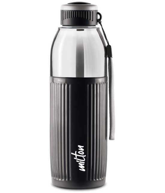 Milton Kool Glossy 600 Insulated Inner Pet Water Bottle, 1 Piece, 570 ml, Black | Easy To Carry | Leak Proof | School | Office | Gym | Hiking | Treking | Travel Bottle - Black