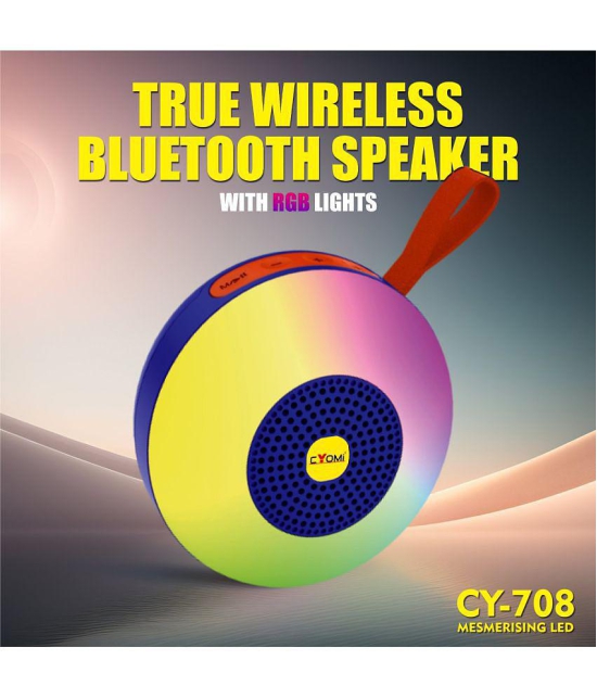 CYOMI 708 5 W Bluetooth Speaker Bluetooth V 5.1 with USB,SD card Slot Playback Time 12 hrs Blue - Blue