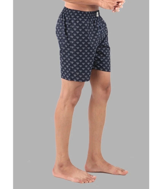 Navy Cotton Mens Boxer- ( Pack of 2 ) - None