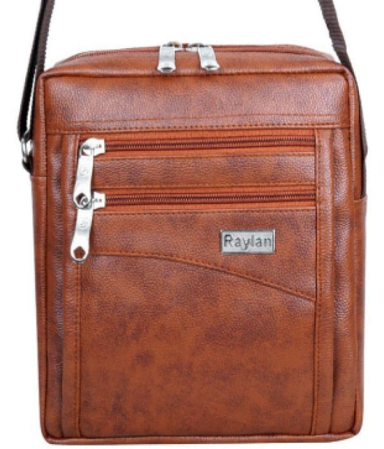 Raylan - Rust Textured Messenger Bag - Rust