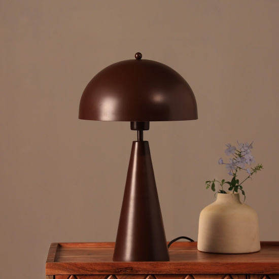 Hoa Sphere Table Lamp, Modern Scandinavian Design Bedside Lamp, Premium Metallic Finish Desk Lamp, Easy Installation-Terracotta