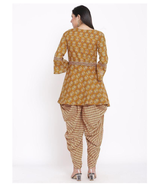 FabbibaPrints Cotton Kurti With Dhoti Pants - Stitched Suit - L