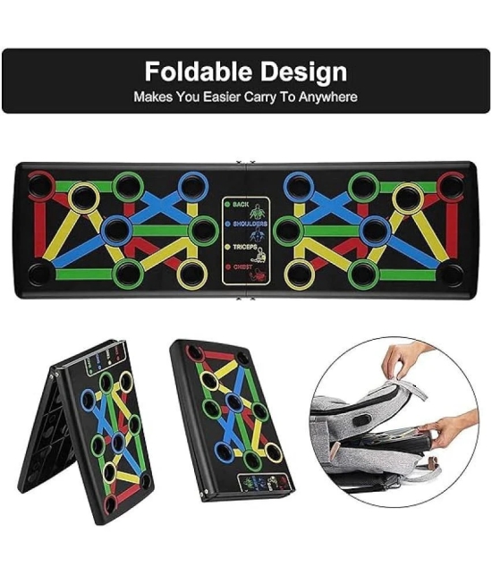 Foldable Push-Up Board 14 in 1 Multi-Function Pushup Bracket Rack Dips Stand Body Building Fitness Exercise Tools for Men/Women Home Gym Chest Triceps Shoulder Back Muscle Carbon Fiber, Pack