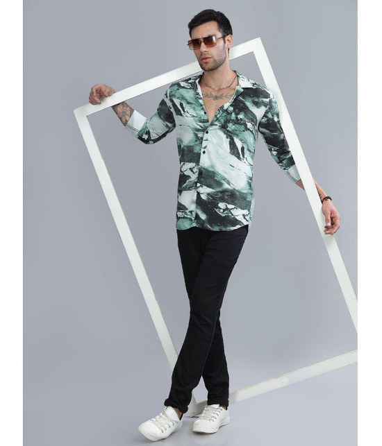 Paul Street Rayon Slim Fit Printed Full Sleeves Mens Casual Shirt - Green ( Pack of 1 ) - None