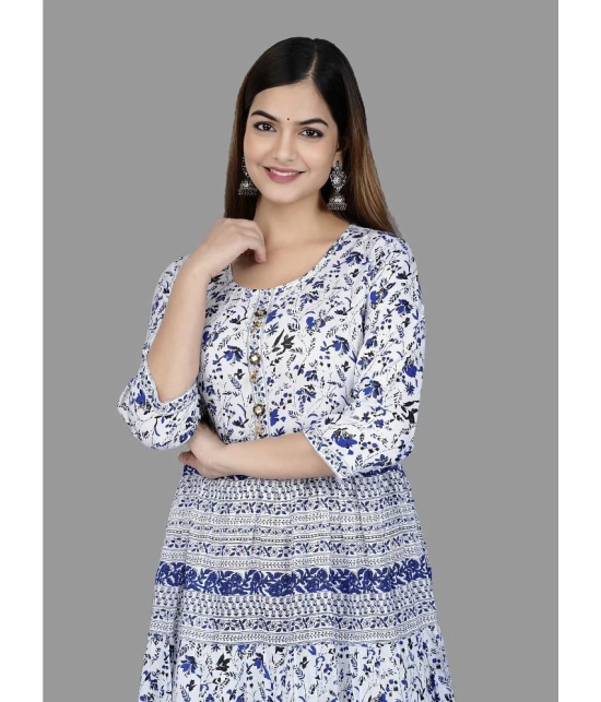 SIPET - Navy Blue Cotton Womens Anarkali Kurti ( Pack of 1 ) - None