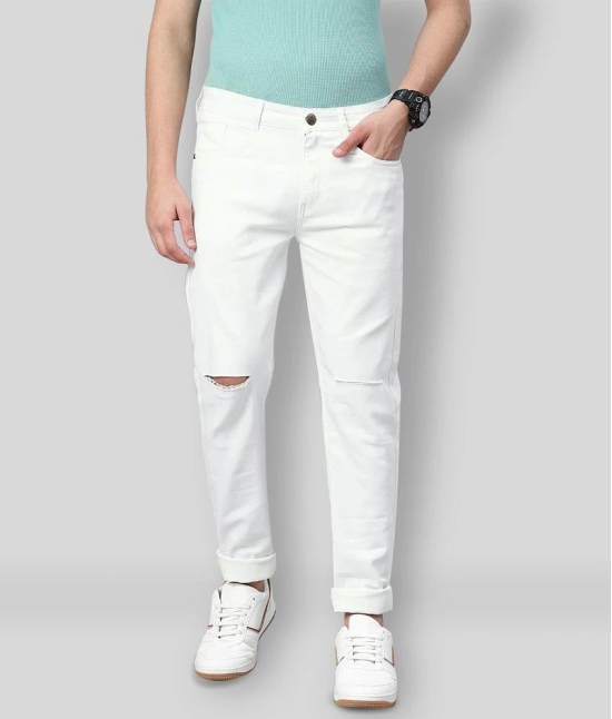 Urbano Fashion - White Cotton Blend Slim Fit Mens Jeans ( Pack of 1 ) - None