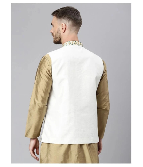 Hangup White Polyester Nehru Jacket Single Pack - None