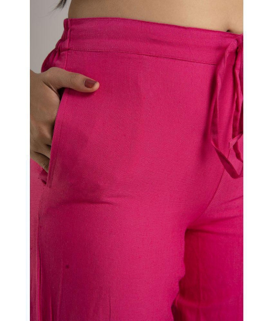 Doriya - Pink Cotton Blend Straight Womens Palazzos ( Pack of 1 ) - None