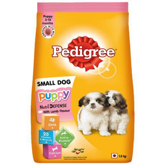 Pedigree Puppy Small Dog Dry Food, Lamb & Milk Flavour 1.2 Kgs