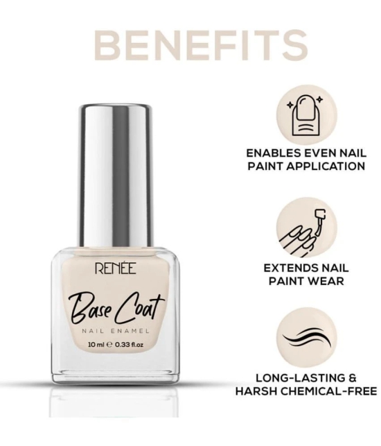 RENEE Base Coat Nail Enamel, Quick Drying, Long Lasting, Chip resisting Formula, 10 Ml