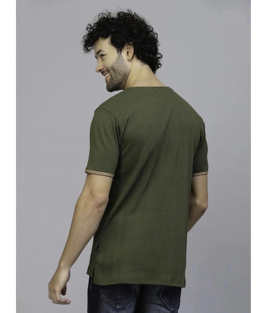 Rigo - Olive Cotton Slim Fit Mens T-Shirt ( Pack of 1 ) - None