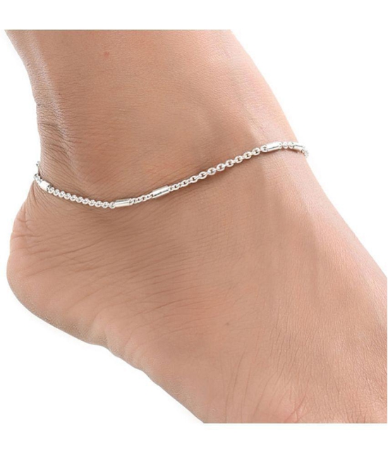 AanyaCentric Silver Anklets ( Pack of 1 ) - Silver