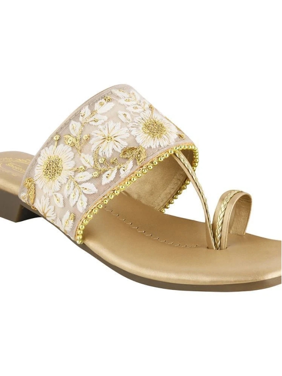 Shoetopia Gold Womens Flats - None