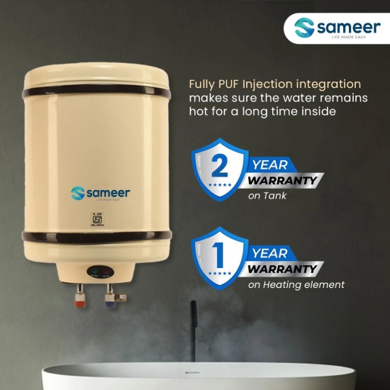 Sameer 10 L Storage Water Geyser (Ivory Inferno Storage Geyser, Off- White)