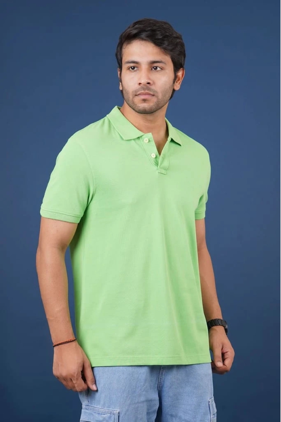 Men's  Lt.Green Solid Polo T-Shirt