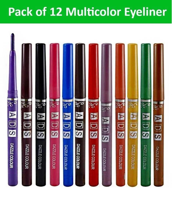 A.D.S Pencil Eyeliner Multicolored Pack of 12