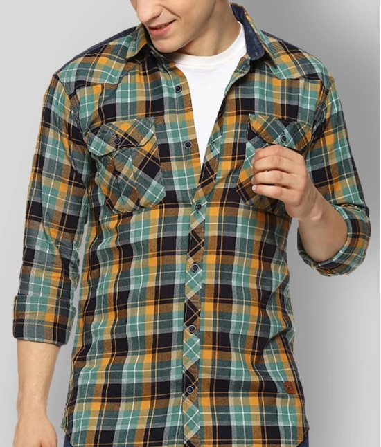 Campus Sutra Cotton Regular Fit Checks Full Sleeves Mens Casual Shirt - Green ( Pack of 1 ) - None