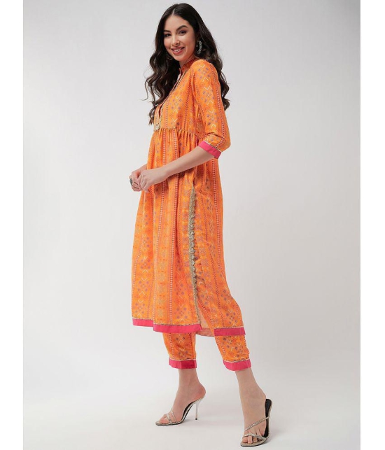 Pannkh - Orange Polyester Womens Nayra Kurti ( Pack of 1 ) - None