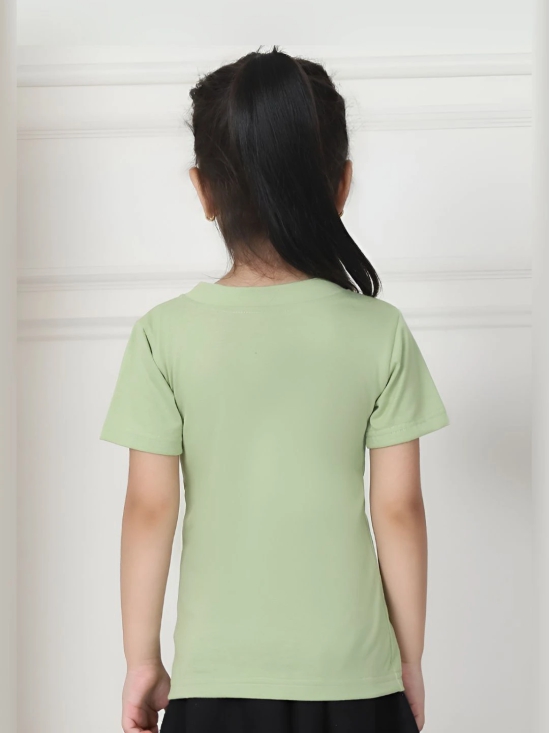 MINI & MING Girls Solid Round Neck Cotton T-Shirt