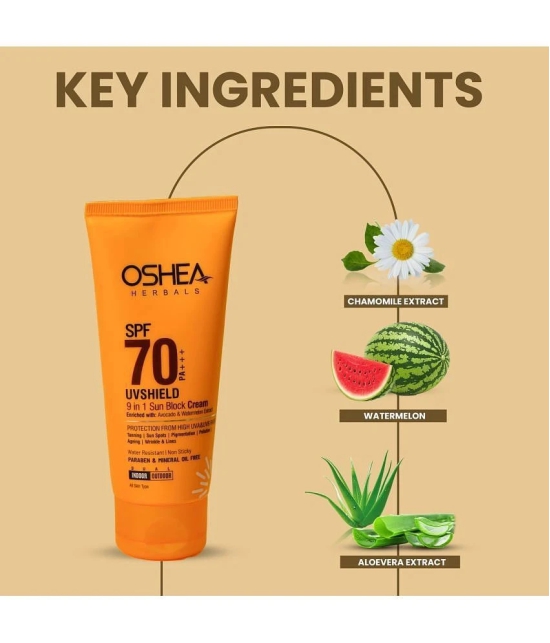 Oshea Herbals UVSHIELD 9 In 1 Sun Block Cream SPF-70 PA+++60Grams