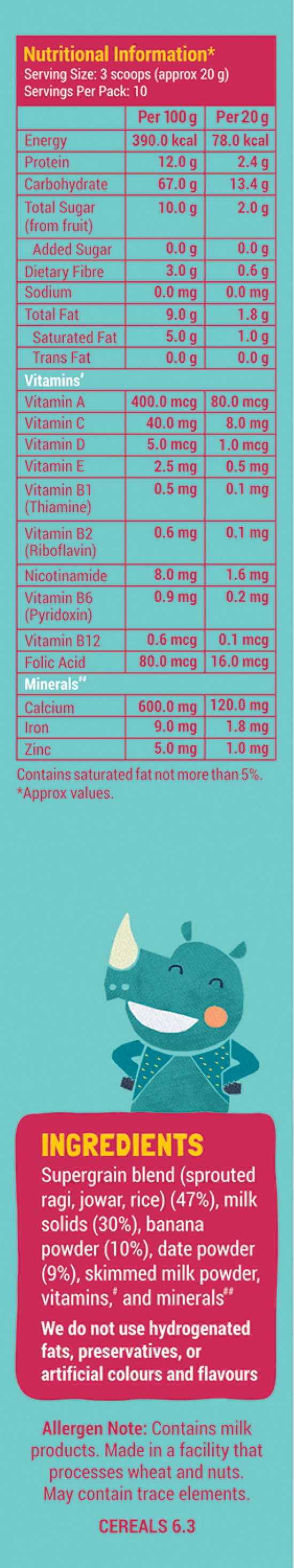 NO ADDED SUGAR, Banana, Ragi & Rice Cereal