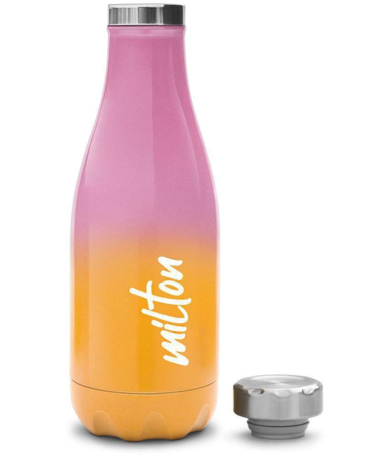 Milton Prudent 350 Thermosteel 24 Hours Hot and Cold Water Bottle, 360 ml, Pink Orange - Pink Orange