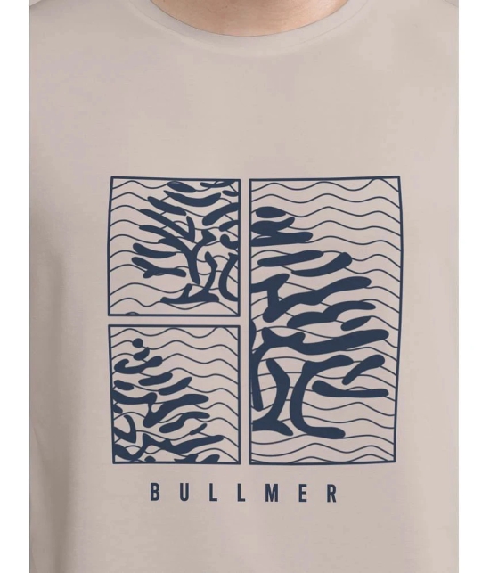 BULLMER Cotton Blend Oversized Fit Printed Half Sleeves Mens T-Shirt - Beige ( Pack of 2 ) - None