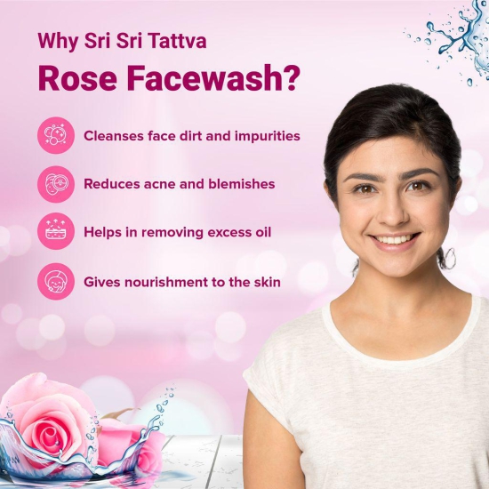 Rose Face Wash - For Toned & Glowing Skin, 60ml