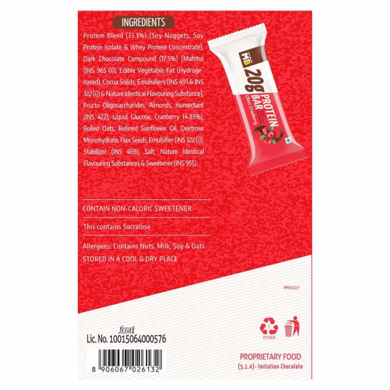 MuscleBlaze Protein Bar (20 gm Protein),  6 bar(s)  Choco Cranberry