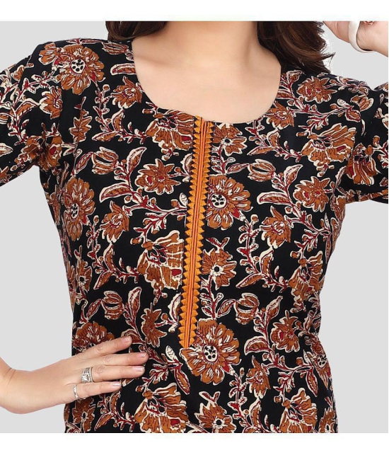 Meher Impex Cotton Printed Straight Womens Kurti - Multicoloured ( Pack of 1 ) - None