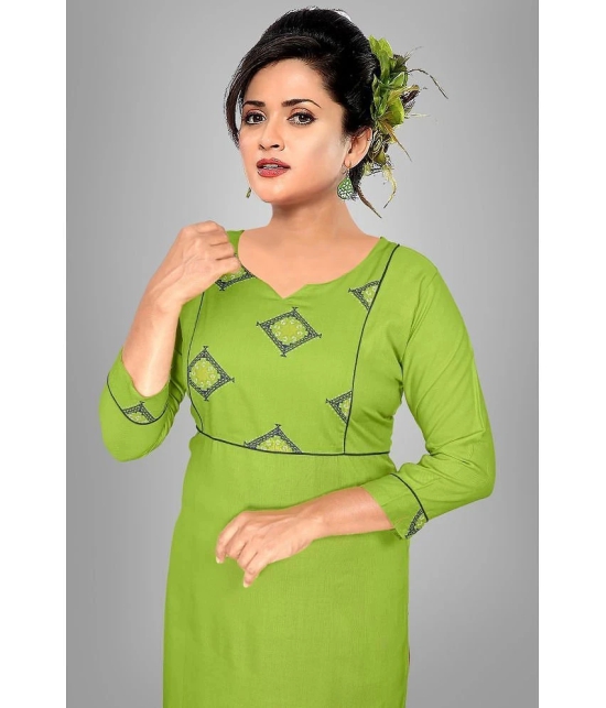 HAYA - Lime Green Rayon Womens Straight Kurti ( Pack of 1 ) - None