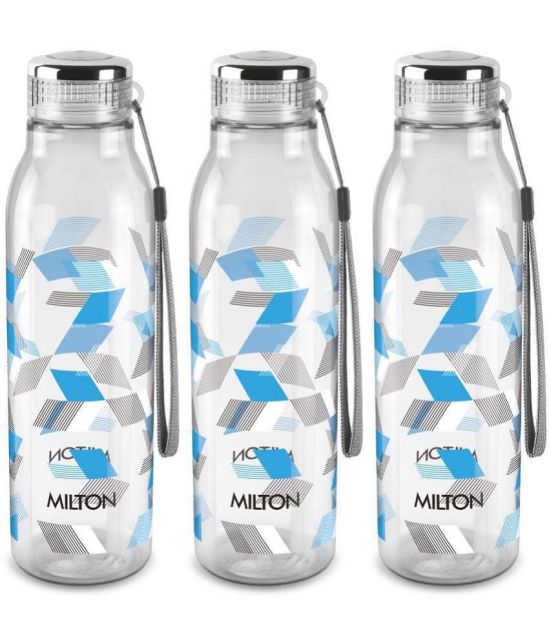 Milton Helix 1000 Pet Water Bottle, Set of 3, 1 Litre Each, Blue - Blue