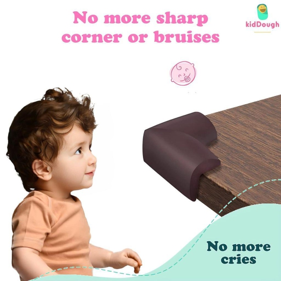 SHANAYA Baby Proofing Corner Guards-Pack of 10 Brown Pieces, Corner Protector for Sharp Edges, Table Corner Protector for Baby Safety, Pre-Taped Dense Corner Guard for Kids Safety, Soft Cushion Edge