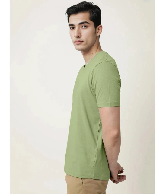 Radprix Cotton Regular Fit Solid Half Sleeves Mens T-Shirt - Green ( Pack of 1 ) - None