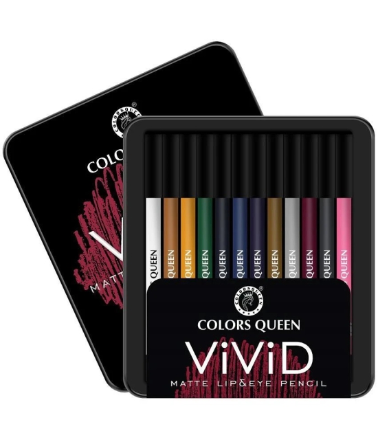 Colors Queen Vivid Matte Packof12 Lip Liner Pencil Multi 12