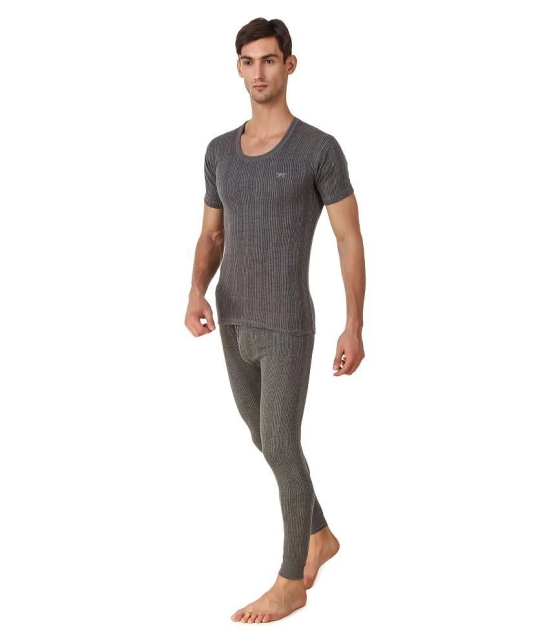 Hap Kings - Grey Cotton Blend Mens Thermal Sets ( Pack of 1 ) - None