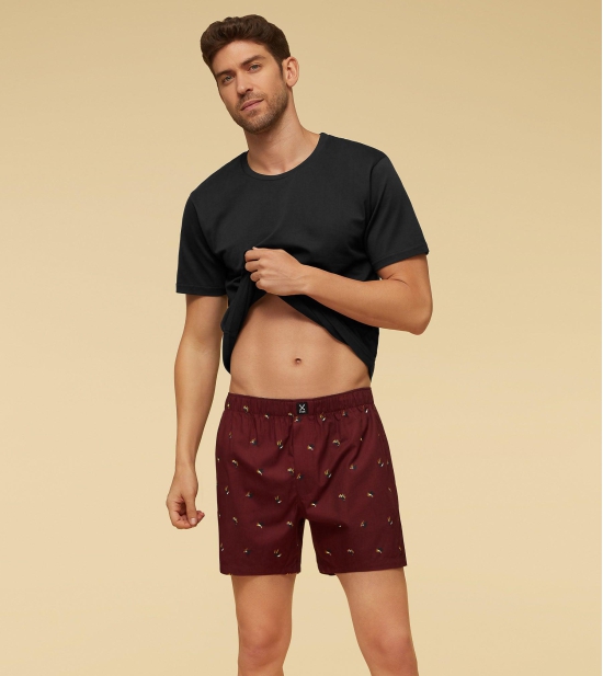 Savanna Cotton Boxers Hornbill Maroon M